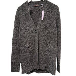 Cullen Brand Cardigan Wool Cashmere Blend Medium Womens Sweater Gray Boucle NWT